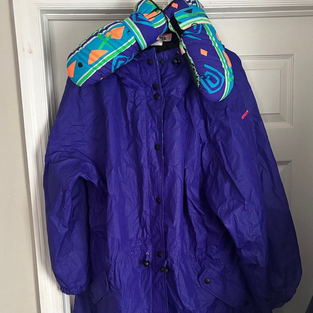 Obermeyer Purple Ski Jacket with Multicolor Accents